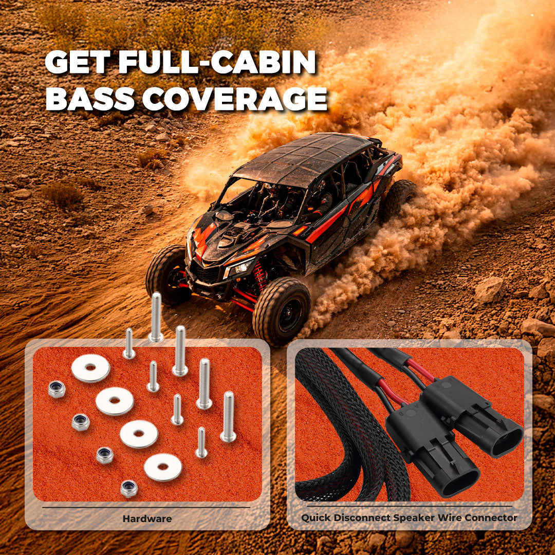 Can-Am 10” Under-Seat Subwoofer Enclosure for 4-Door Maverick X3 (2017-Up) - Rear Passenger Side