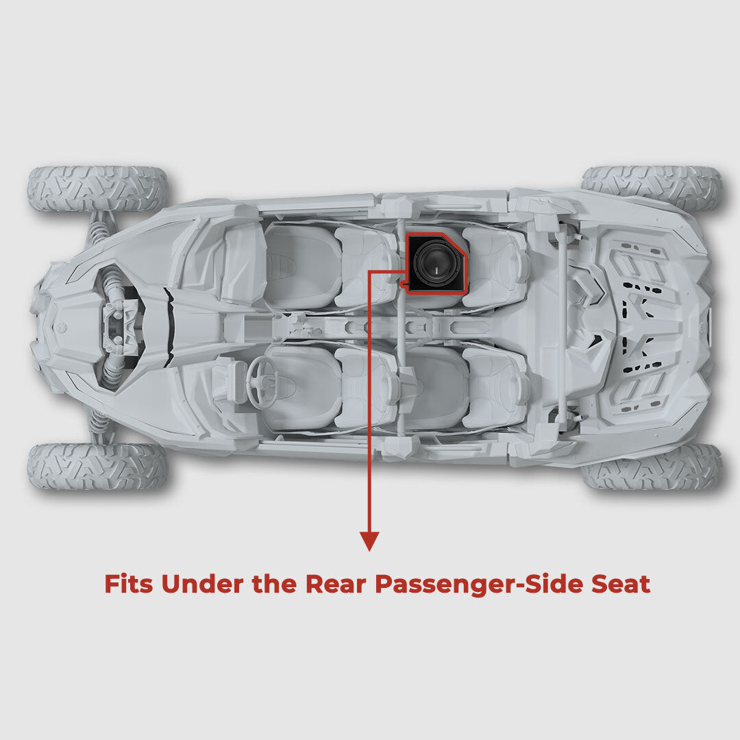 Can-Am Rear Passenger Side 10” Under-Seat Subwoofer Enclosure for 4-Door Maverick X3