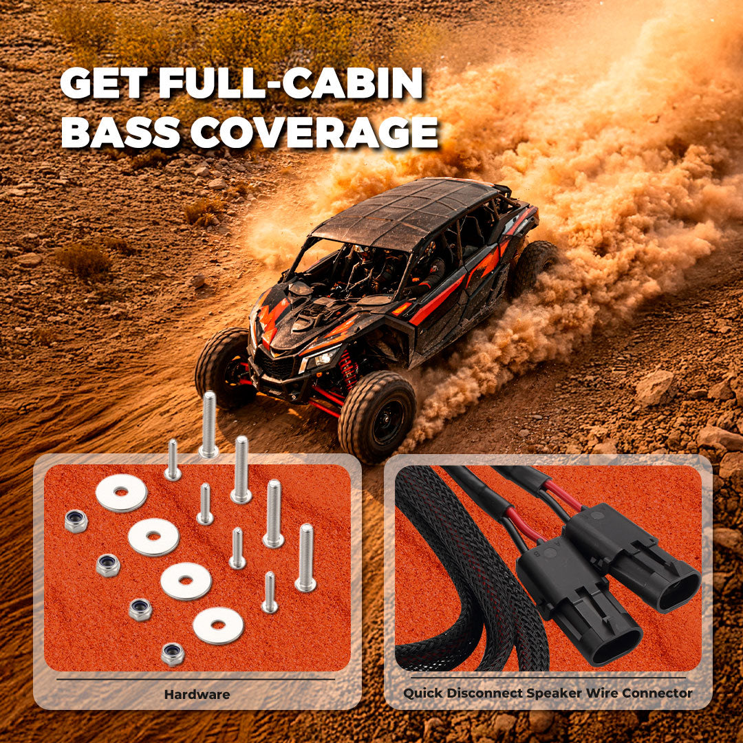 Can-Am 10” Under-Seat Subwoofer Enclosure for 2-Door & 4-Door Maverick X3 (2017-Up) - Front Driver Side