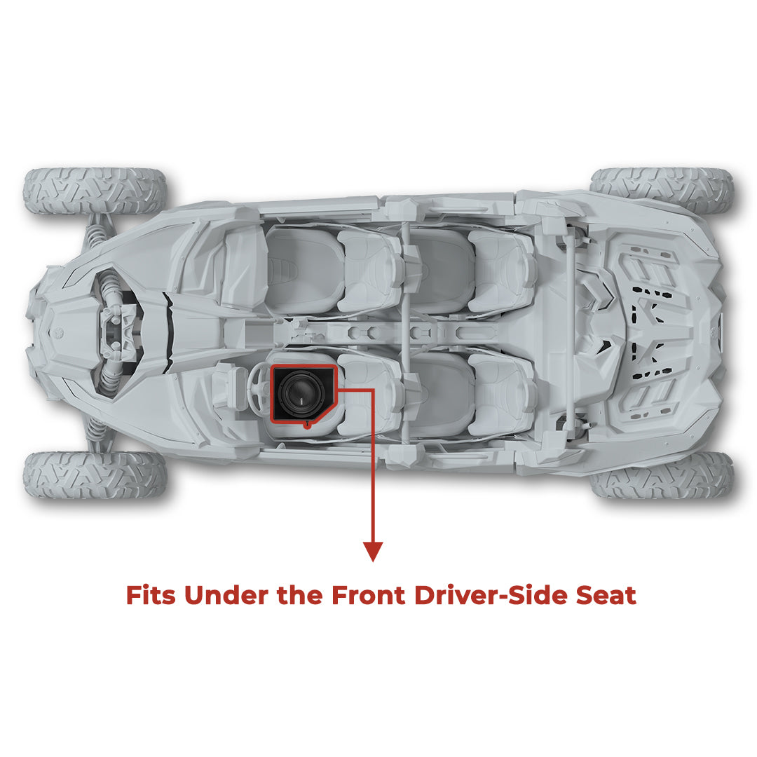 Can-Am Front Driver Side 10” Under-Seat Subwoofer Enclosure for 4-Door Maverick X3