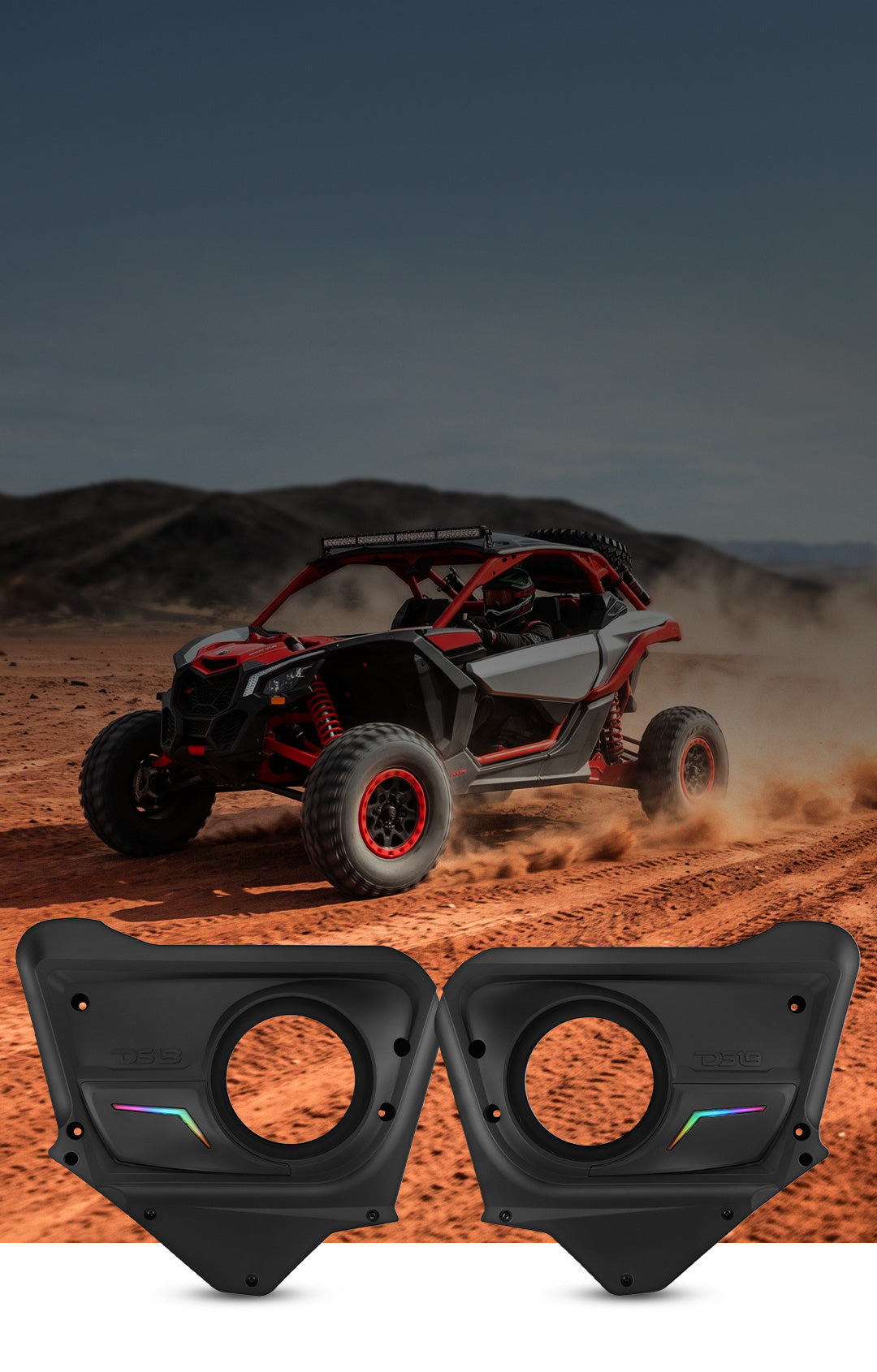 Can-Am Maverick X3 (2017-Up) Rear Door Speaker Panels with Digital LED