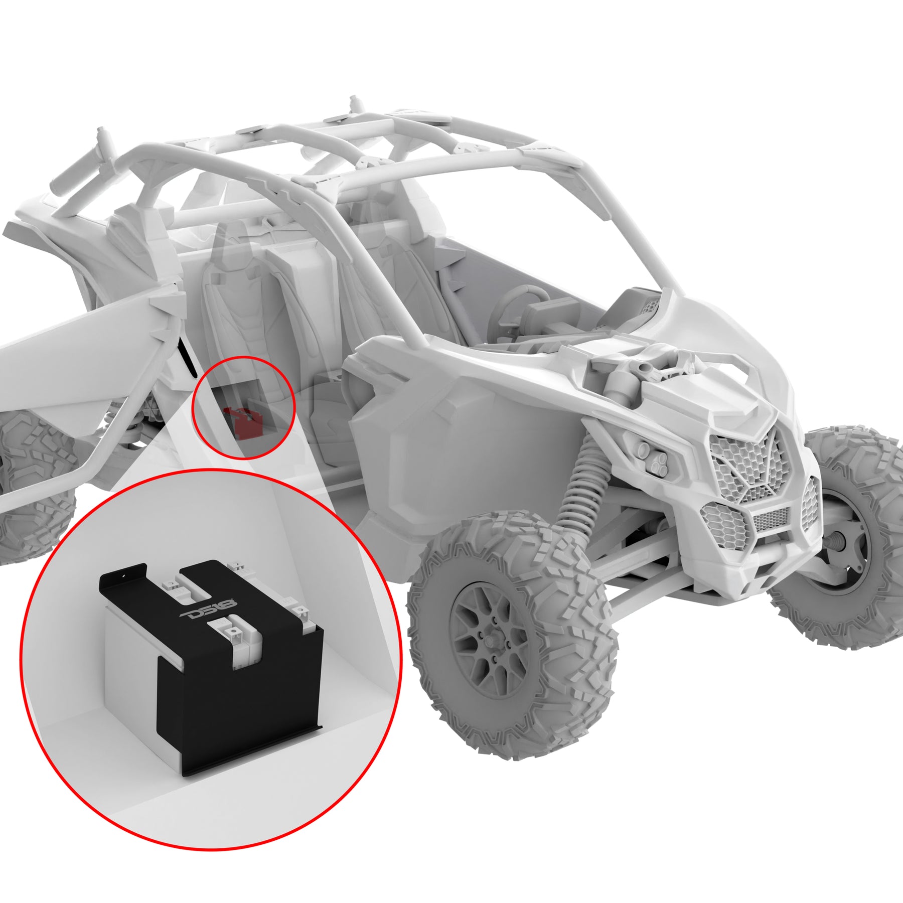 Can-am Maverick X3 Second Battery Upgrade Kit with Battery - More Battery Reserve Power For Longer Lasting Audio