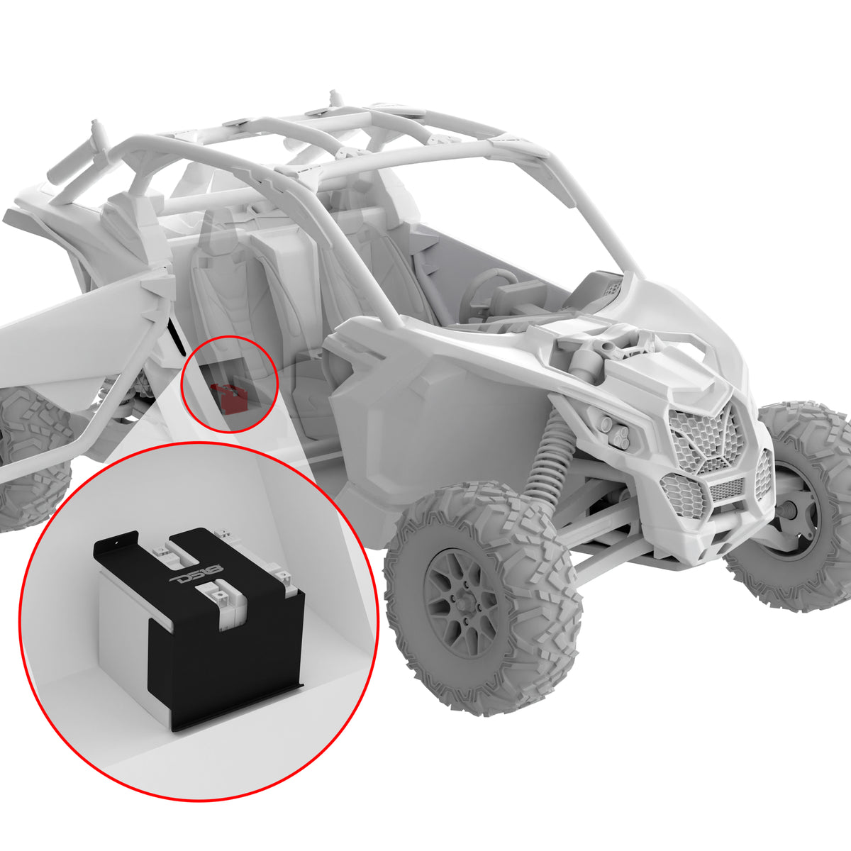 Can-am Maverick X3 Second Battery Upgrade Kit with  Lithium Battery - More Battery Reserve Power For Longer Lasting Audio