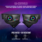 Can-Am Maverick X3 Door Speaker Panels Loaded with NXL-IQ 6.5" 2-Way Coaxial Marine Speakers and Digital LED Badge
