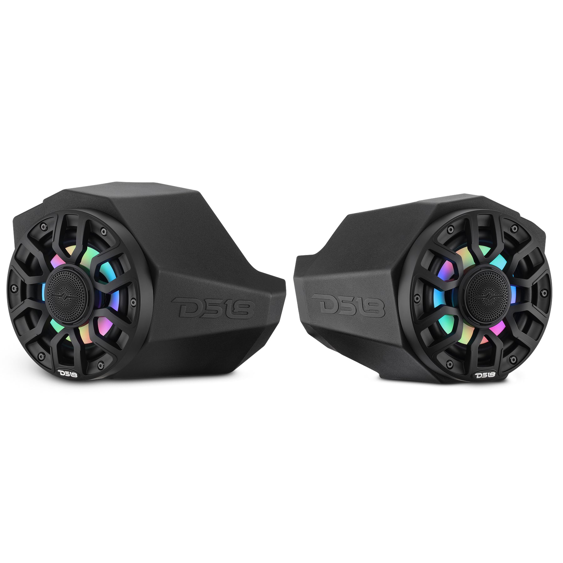 Can-Am Maverick X3 Kick Panel Speaker Pods Loaded with (2) NXL-IQ6/BK Speakers and Digital LED Lights