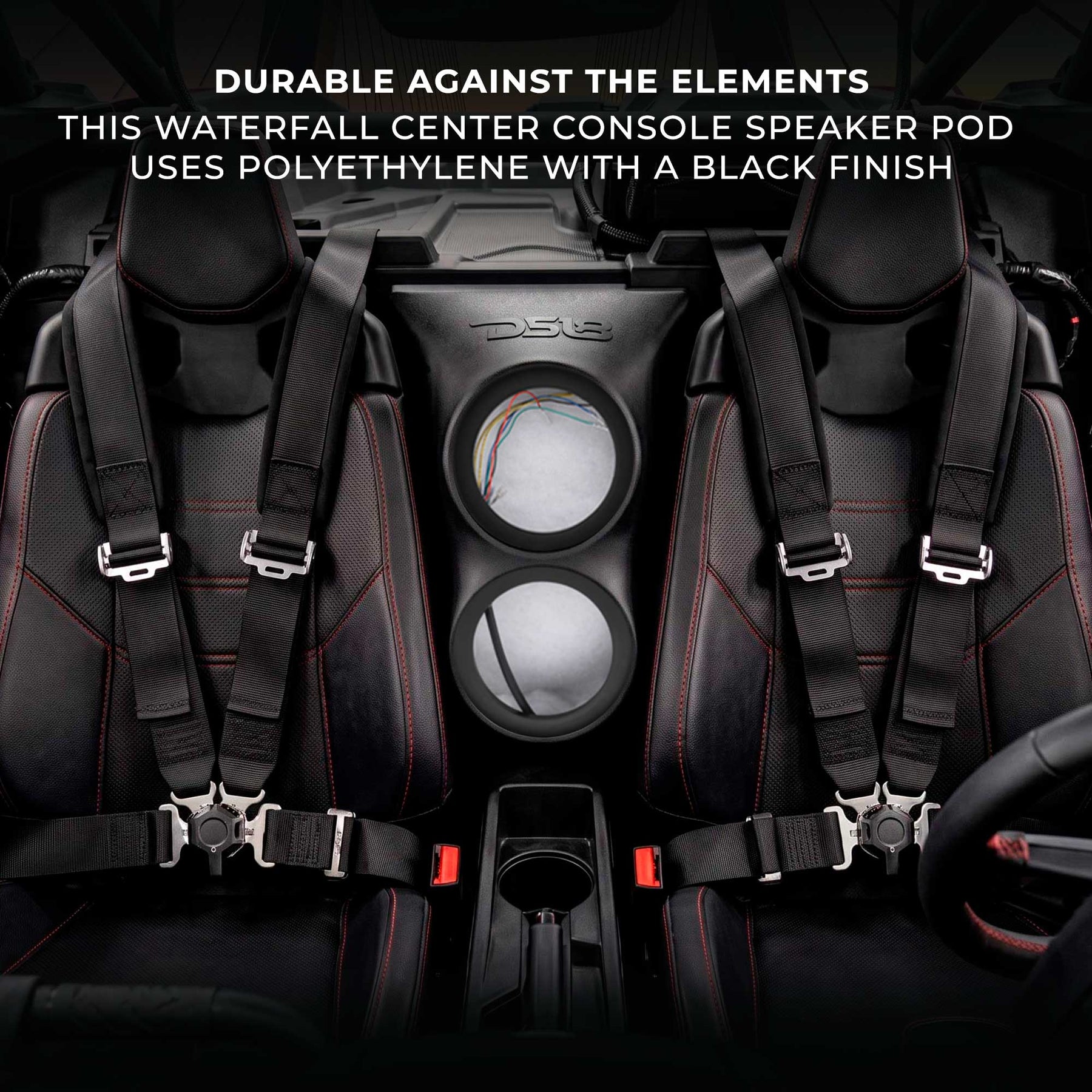 Can-Am Maverick X3 (2017+) Consola central "Waterfall" con caja de altavoces – Se adapta a altavoces dobles de 6.5”