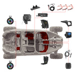 Cajas acústicas para panel de instrumentos y subwoofer bajo el asiento del conductor y del pasajero (etapa 3) para Can-Am Maverick X3 - 3800 W máx.
