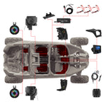 Cajas acústicas para panel de instrumentos y subwoofer bajo el asiento del conductor y del pasajero (etapa 3) para Can-Am Maverick X3 - 3800 W máx.