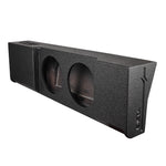 Subwoofer Enclosure for 2009-Up Ford F-150 and 2017-2026 Super Duty F-250/F-350 Crew Cabs, Dual 12" Under Rear Seat Down-Fire Ported Shallow Box