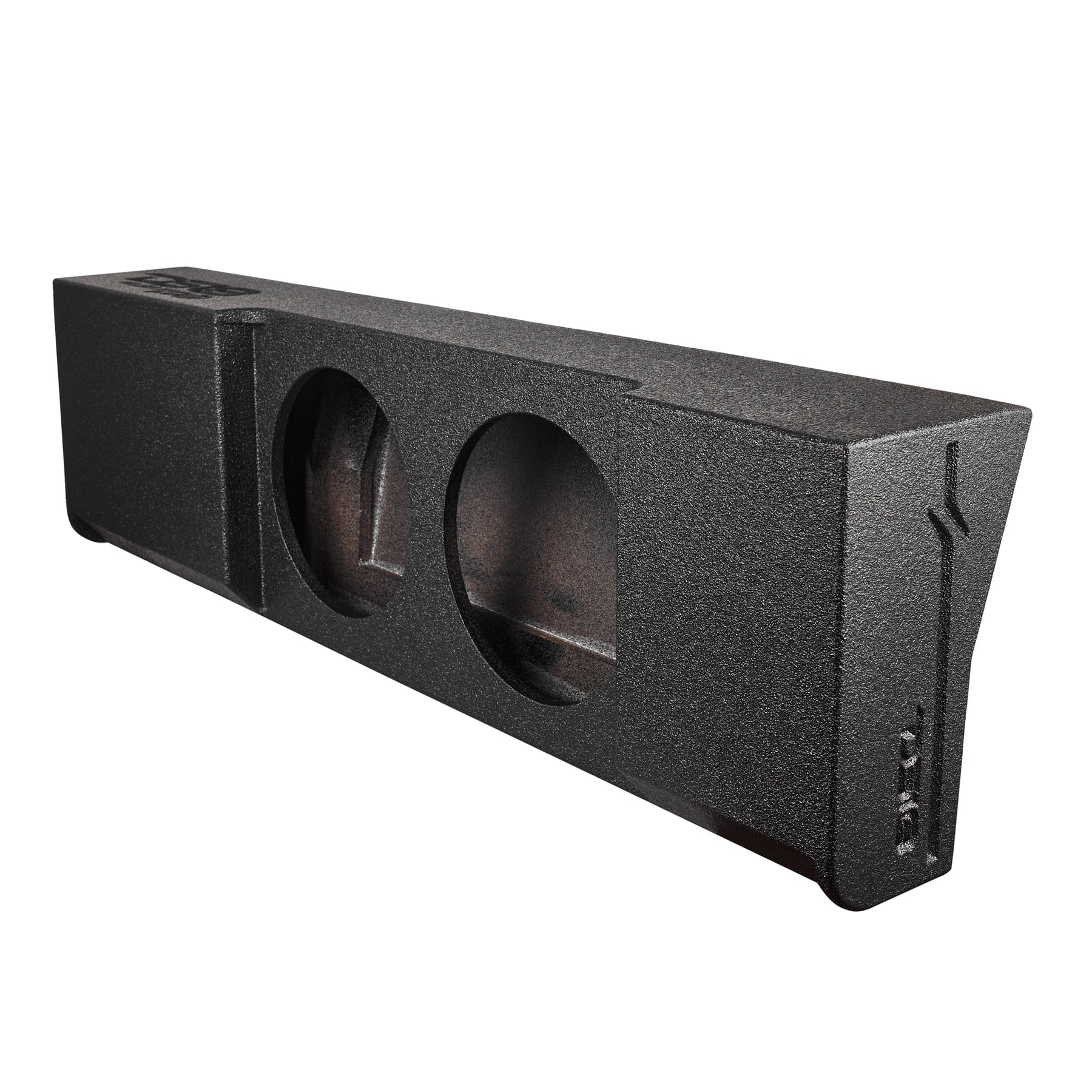 Subwoofer Enclosure for 2009-Up Ford F-150 and 2017-2026 Super Duty F-250/F-350 Crew Cabs, Dual 12" Under Rear Seat Down-Fire Ported Shallow Box