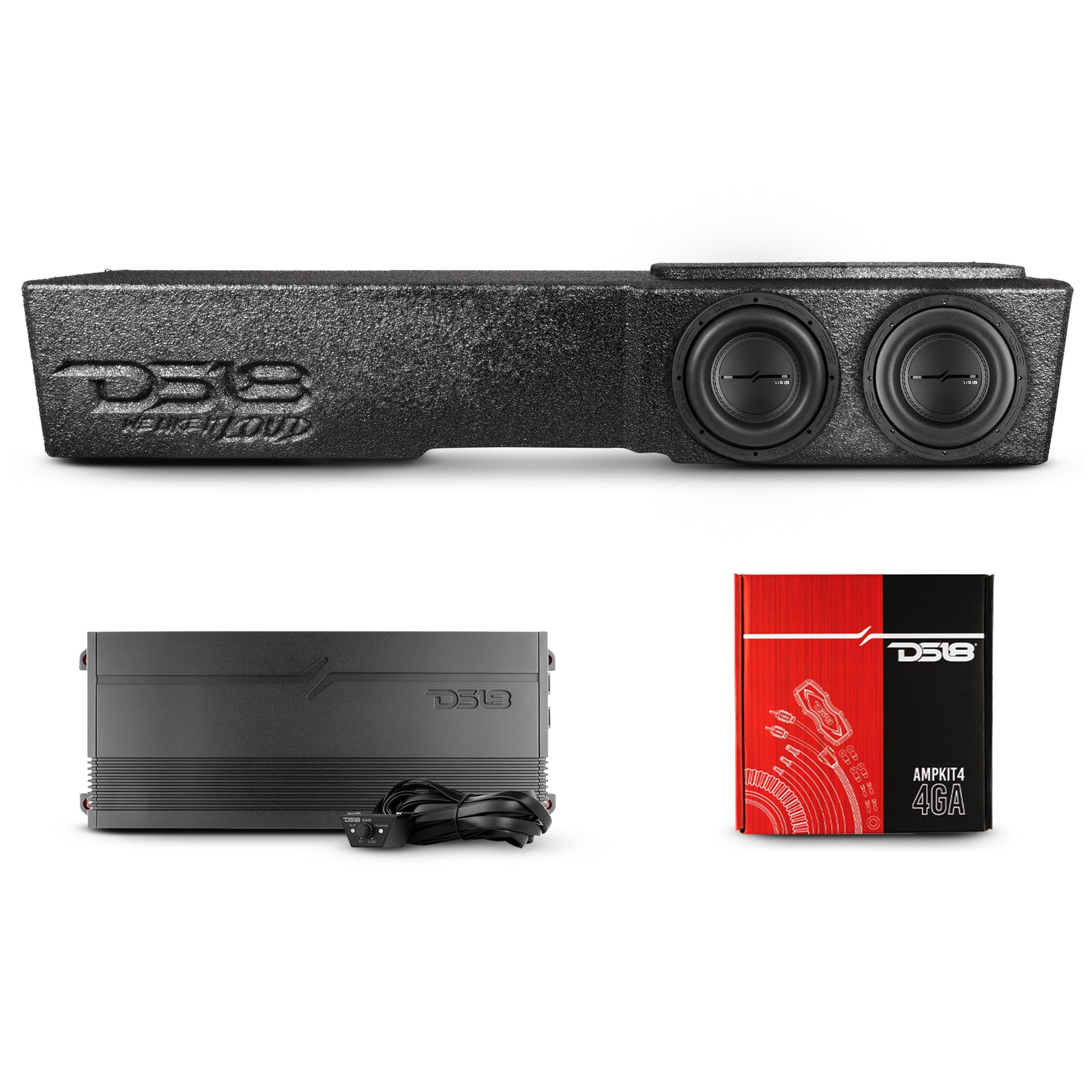 Caja acústica con dos subwoofers de 8" para Chevy/GMC Crew Cab (2007-2024) y Ford F-150/Super Duty Crew Cab (2009-2024).