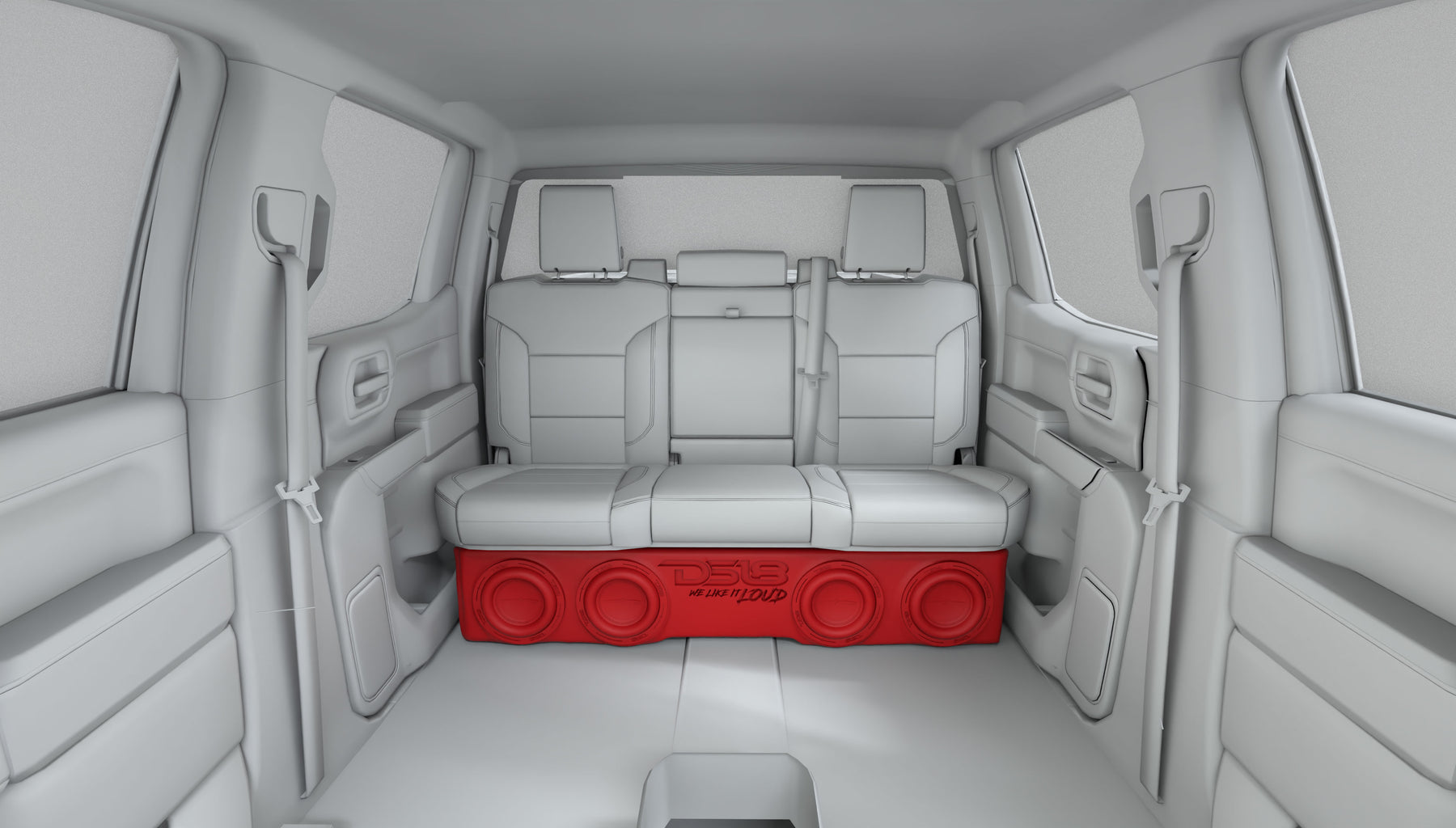Caja acústica con 4 subwoofers de 8" para Chevy/GMC Crew Cabs (2007-2024) y Ford F-150/Super Duty Crew Cabs (2009-2024)