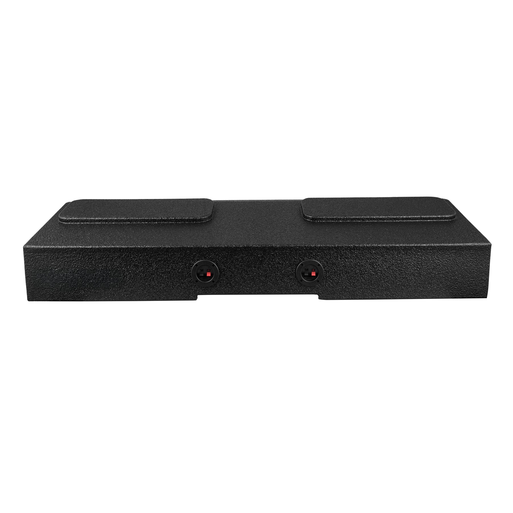 Subwoofer Enclosure for 2007-2026 Chevy/GMC and 2009-2026 Ford F-150/Super Duty Crew Cabs, Quad 8" Under Rear Seat Front-Fire Ported Box
