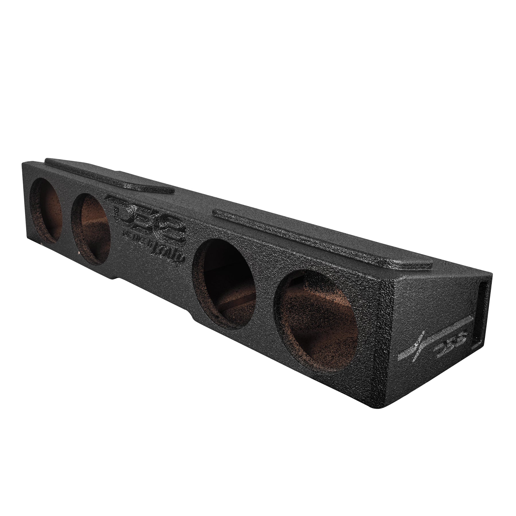 Subwoofer Enclosure for 2007-2026 Chevy/GMC and 2009-2026 Ford F-150/Super Duty Crew Cabs, Quad 8" Under Rear Seat Front-Fire Ported Box