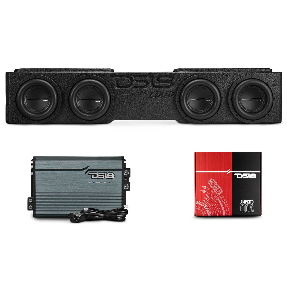 DS18 Loaded Subwoofer Enclosure for Chevy/GMC Crew Cabs (2007-2026