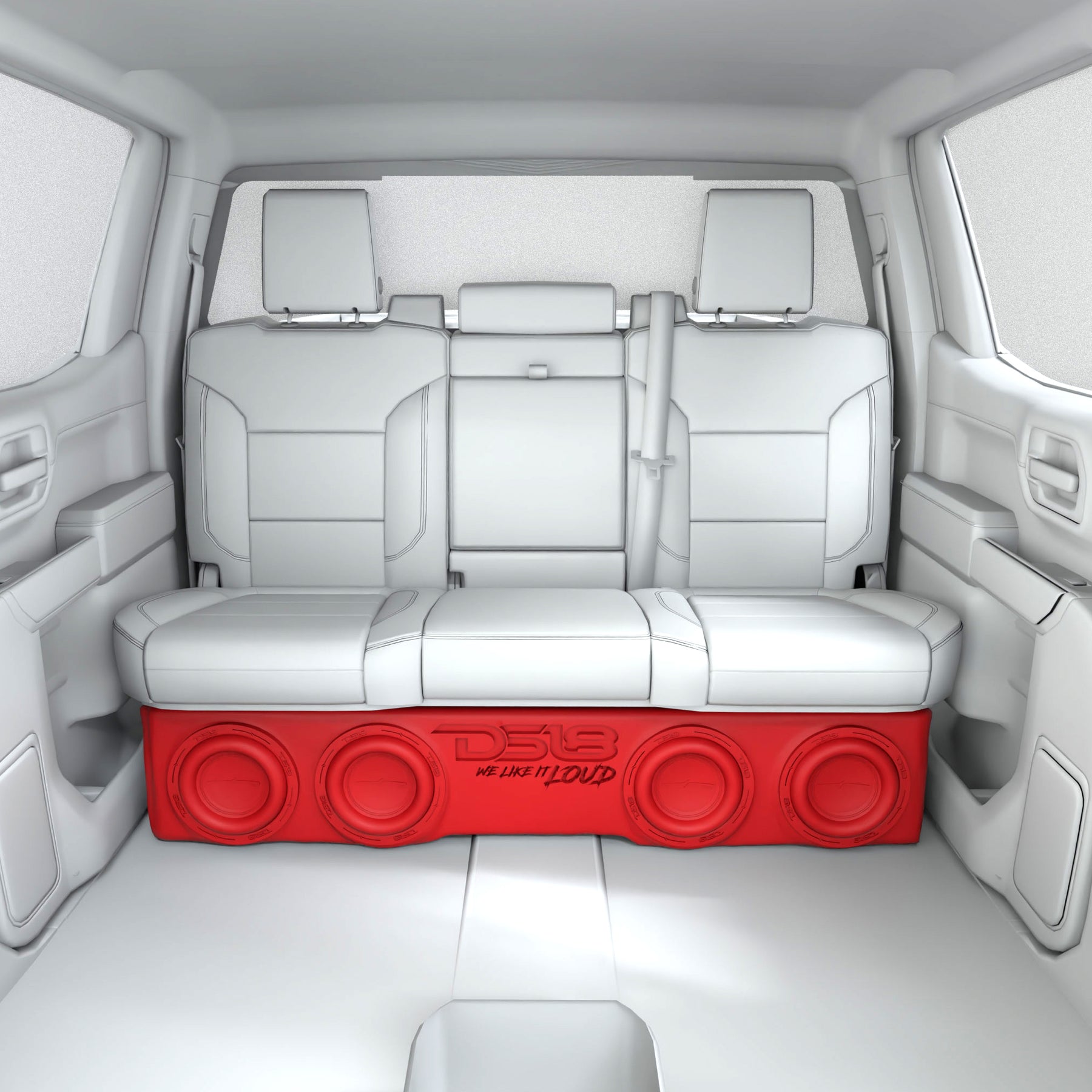 Loaded 4 x 8" Subwoofer Enclosure for Chevy/GMC Crew Cabs (2007-2026) and Ford F-150/Super Duty Crew Cabs (2009-2026)