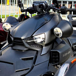 6.5" Loaded Flat Mount Speaker Pods with Amplifier, Installation Kit and RGB LED Lights, Package for Can-Am Spyder & Ryker