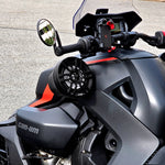 6.5" Loaded Flat Mount Speaker Pods with Amplifier, Installation Kit and RGB LED Lights, Package for Can-Am Spyder & Ryker