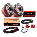 6.5" Loaded Flat Mount Speaker Pods with Amplifier, Installation Kit and RGB LED Lights, Package for Can-Am Spyder & Ryker