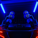 8" Universal Flat Mount Speaker Pods with RGB LED Lights for Jet Skis, Jeeps, Motorcycles & UTVs