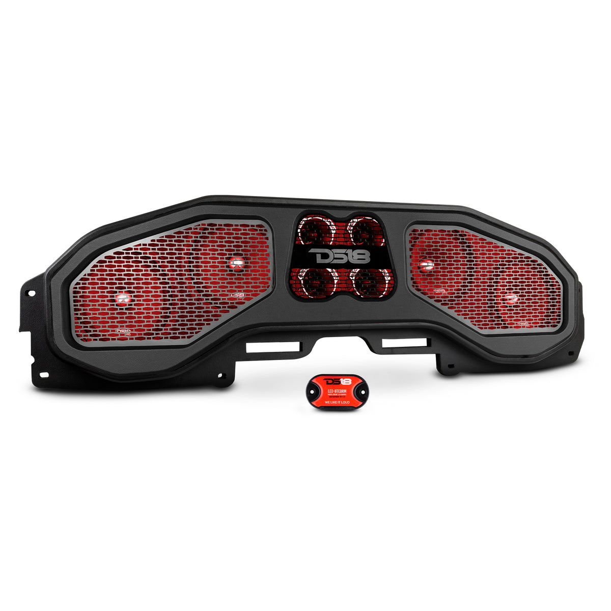 Jeep JL, JT Overhead Loaded Sound Bar With Vinyl Finish and Dream LED Lights 4 X 8" and 4 X 3.8" Tweeters (MADE IN USA) - Speakers Included