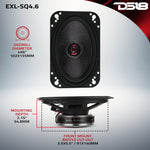 EXL 4x6” 2-Way Coaxial Speaker with Fiber Glass Cone | 60W RMS 3-Ohm