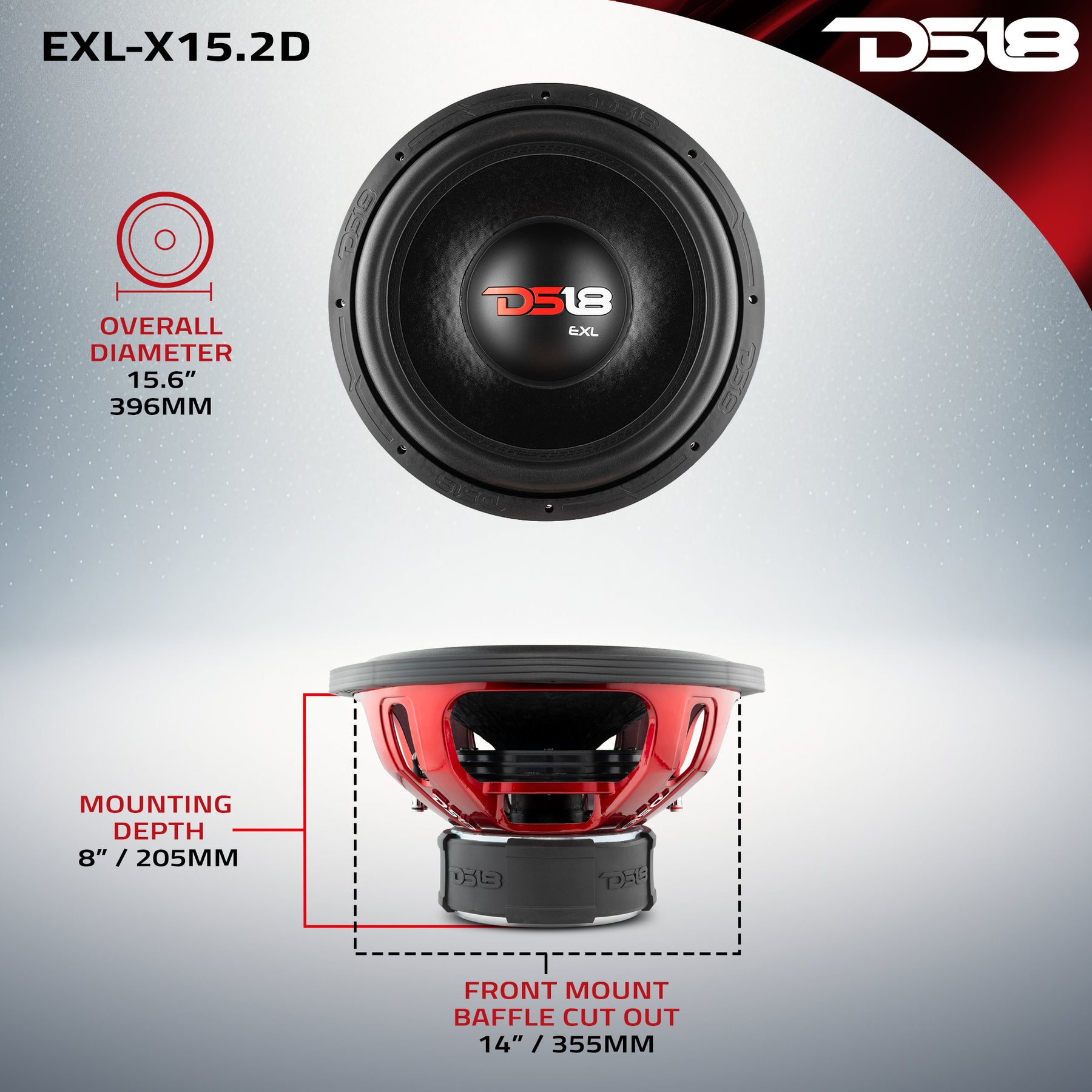 EXL-X 15" Subwoofer 1250 Watts Rms DVC 2-Ohms