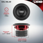 EXL-X 6.5" Subwoofer 400 Watts Rms DVC 2-Ohms