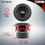 EXL-X 8" Subwoofer 600 Watts Rms DVC 2-Ohms