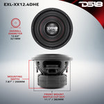 EXL XX 12" High Excursion Subwoofer 2000 Watts Rms DVC 4-Ohm