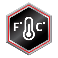 Fahrenheit or Celsius degrees mode selector