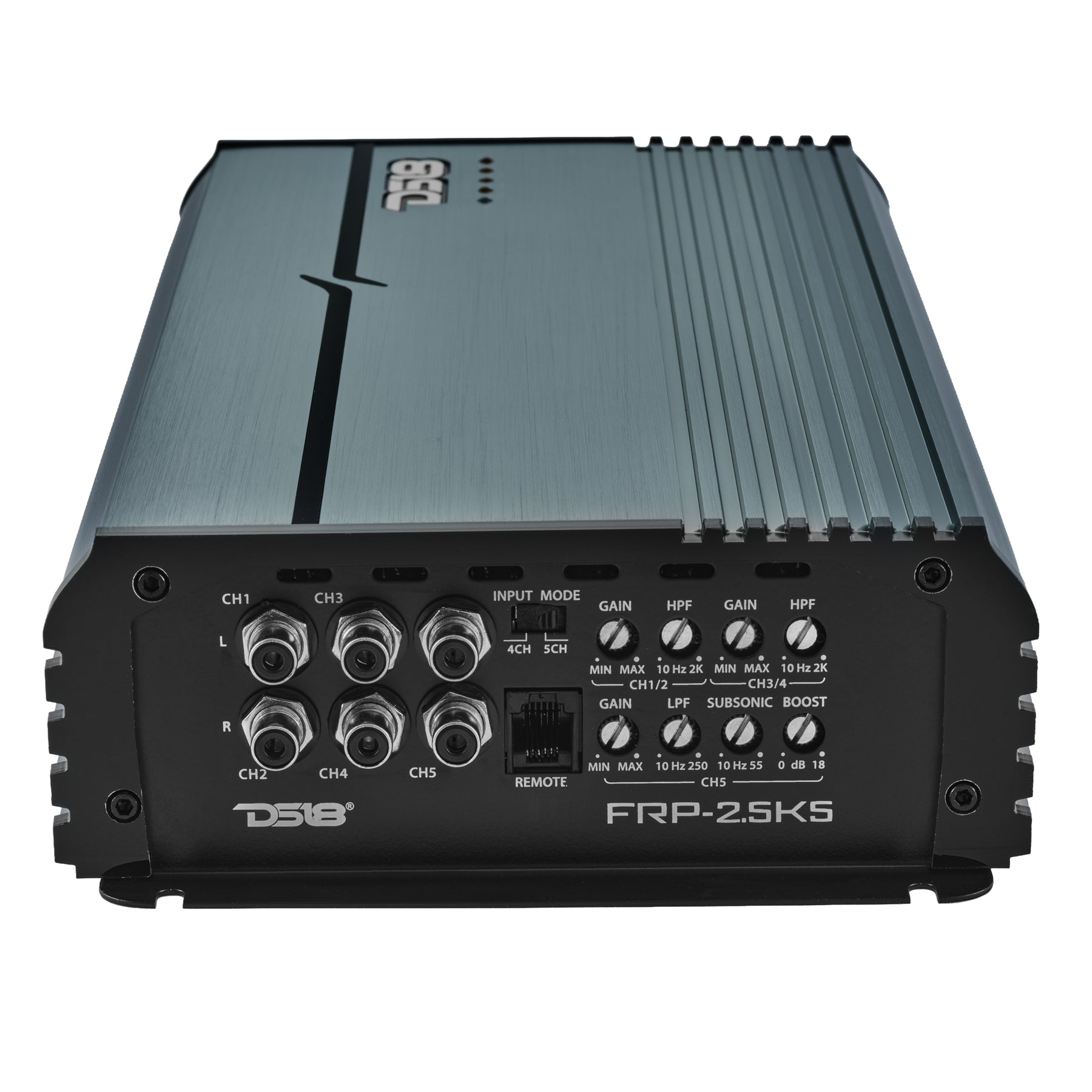 FRP Compact Full-Range Class D 5-Channel Amplifier – 250W x 4 + 1,200W Subwoofer Output