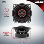 GEN-X 4" 2-Way Coaxial Speakers 40 Watts Rms 4-Ohm