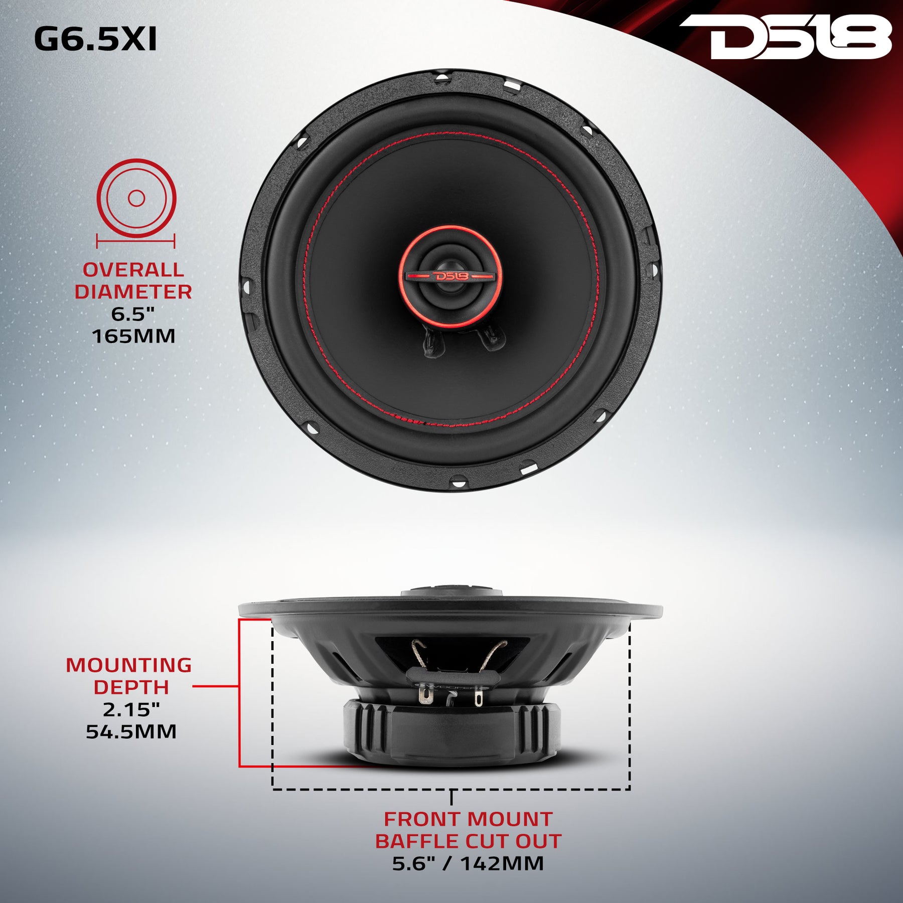 GEN-X 6.5" 2-Way Coaxial Speakers 50 Watts Rms 4-Ohm