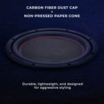 GEN-X 10" Subwoofer with Carbon Fiber Dust Cap | 600W RMS Dual 4-Ohm Voice Coils