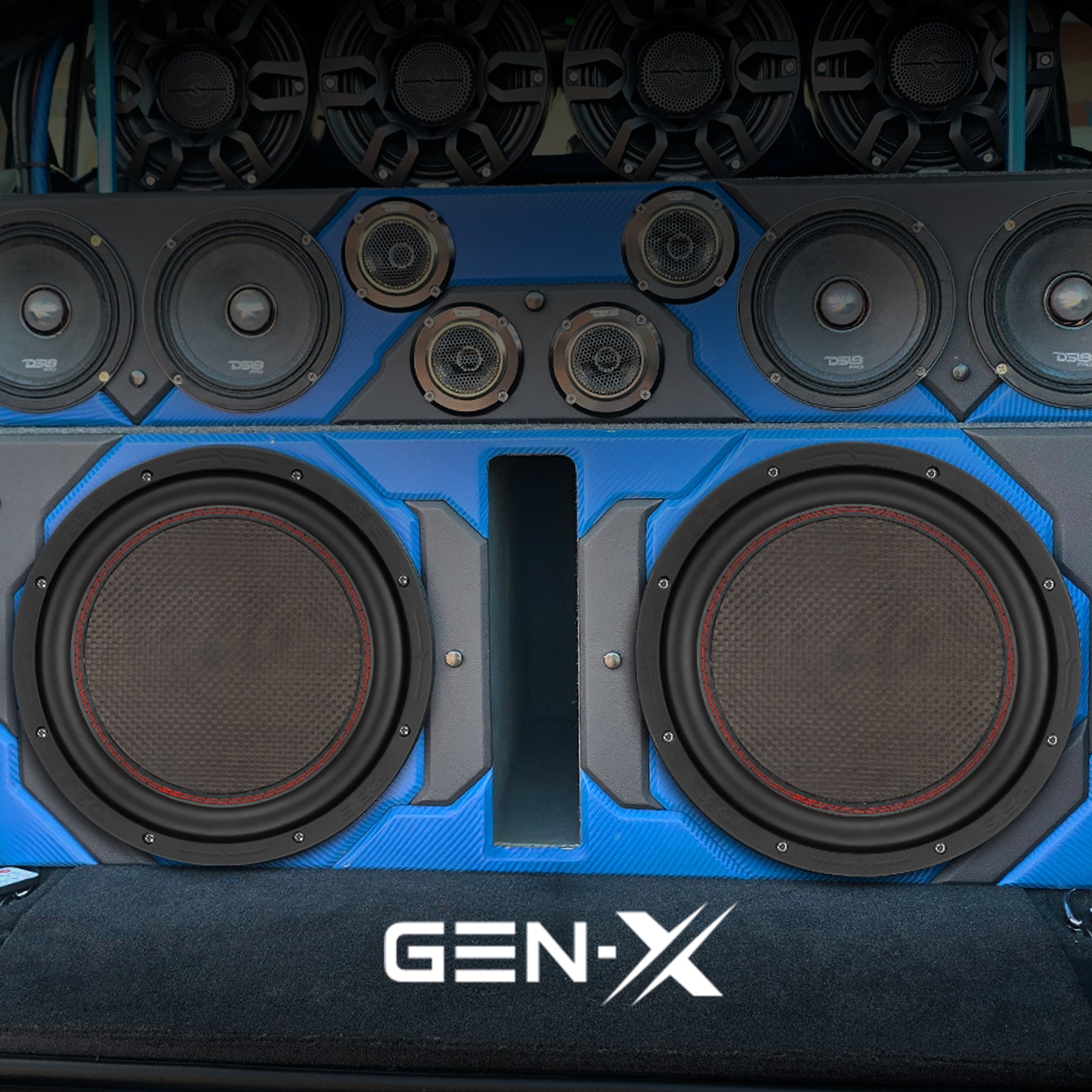 GEN-X 10" Subwoofer with Carbon Fiber Dust Cap | 600W RMS Dual 4-Ohm Voice Coils