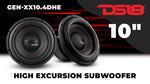 GEN-XX 10" High Excursion Subwoofer Double Stacked Magnets 500 Watts Rms DVC  4-Ohm
