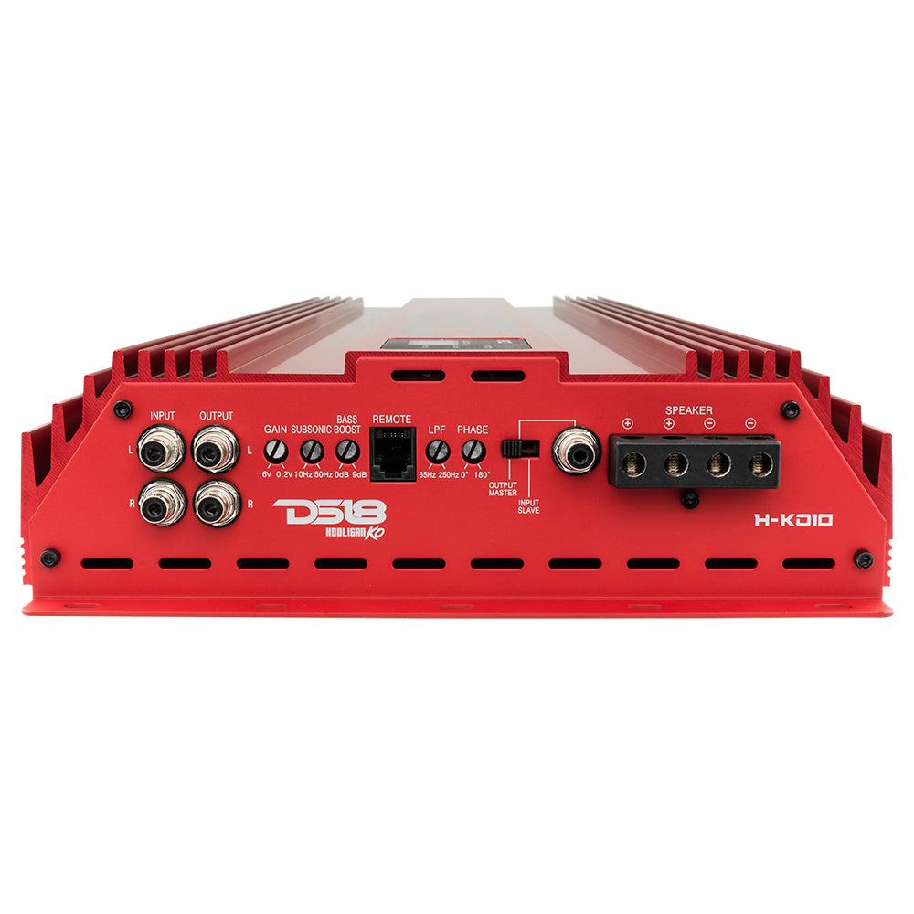 HOOLIGAN KO Red 1-Channel Amplifier with Voltmeter 10000 Watts Rms @ 1-Ohm Made In Korea