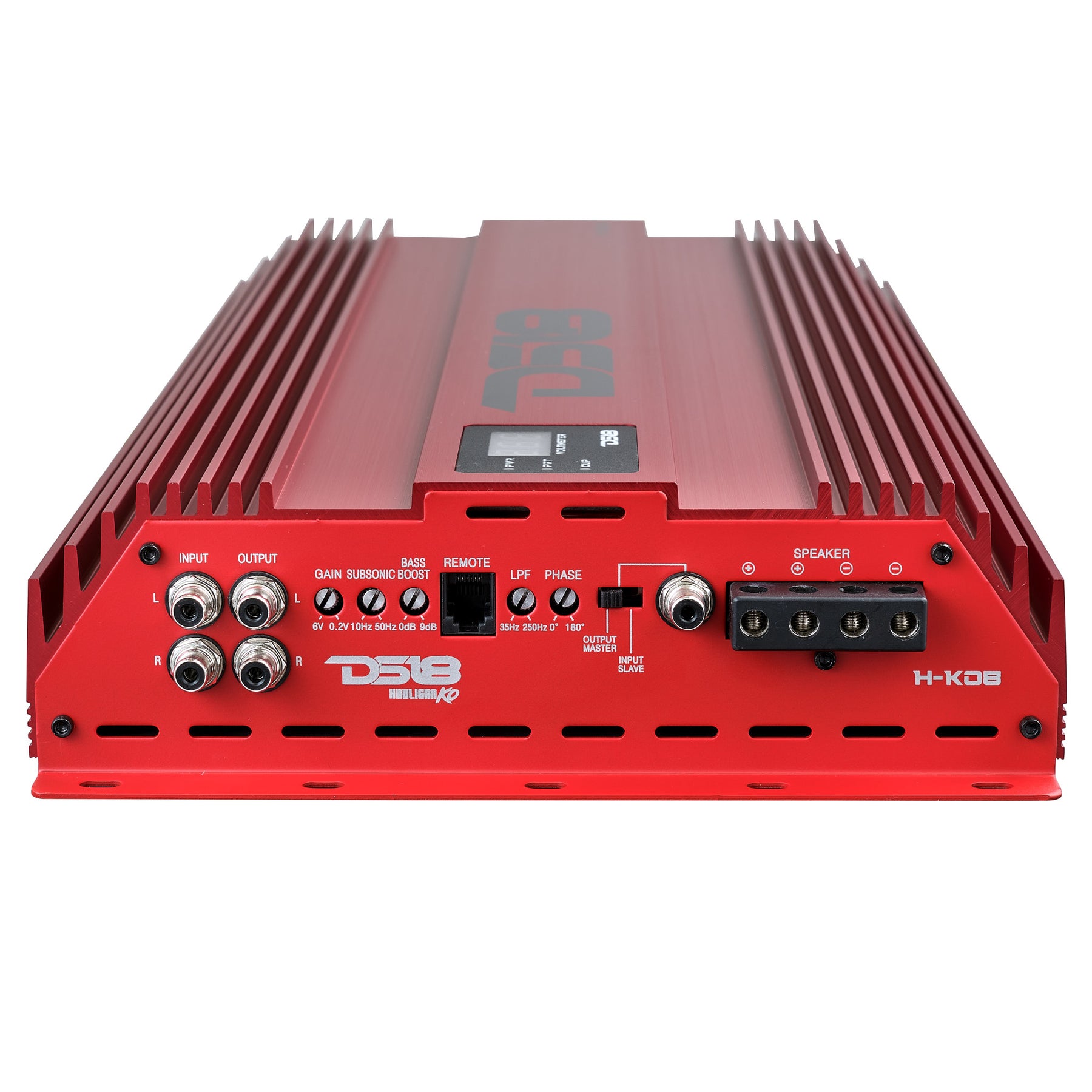 HOOLIGAN KO 1-Channel Amplifier with Voltmeter 8000 Watts Rms @ 1-Ohm Made In Korea Red