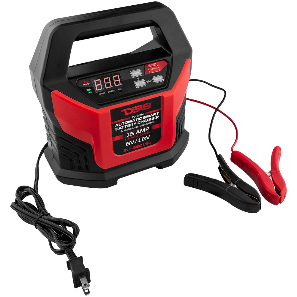 Justering Musling to 15 AMP Automatic Smart Lithium and AGM Battery Charger, Maintainer and