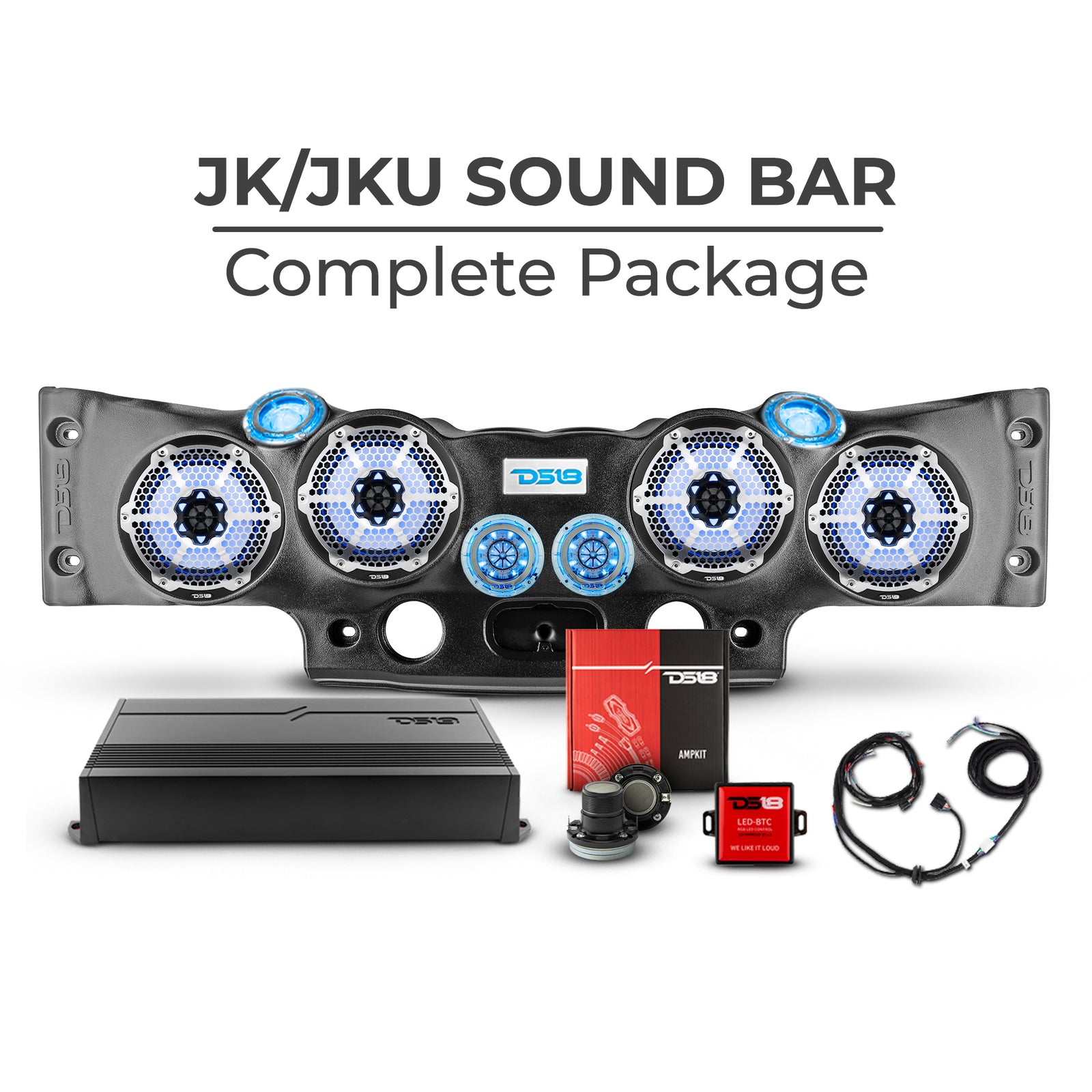 DS18 Overhead Soundbar Package for Jeep Wrangler JK/JKU