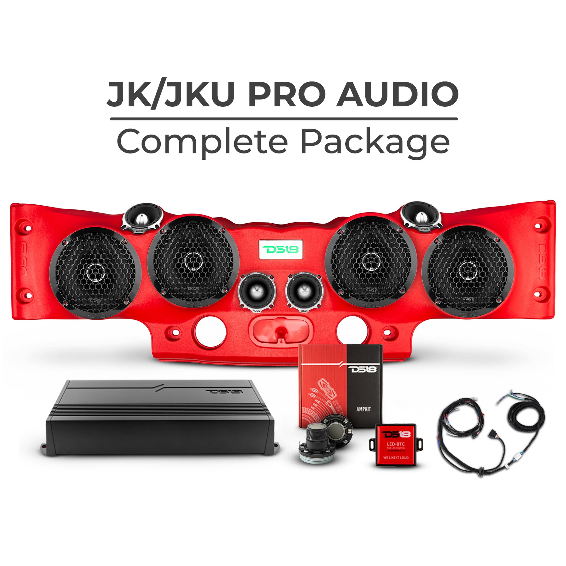 DS18 Jeep JK/JKU Loaded Sound Bar Package with Pro Audio Speakers