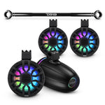 Mounting Tube with 4x 8" Marine Tower Speakers & Digital LED Lights for Jeep Wrangler JKU 4-Door (2007–2018)