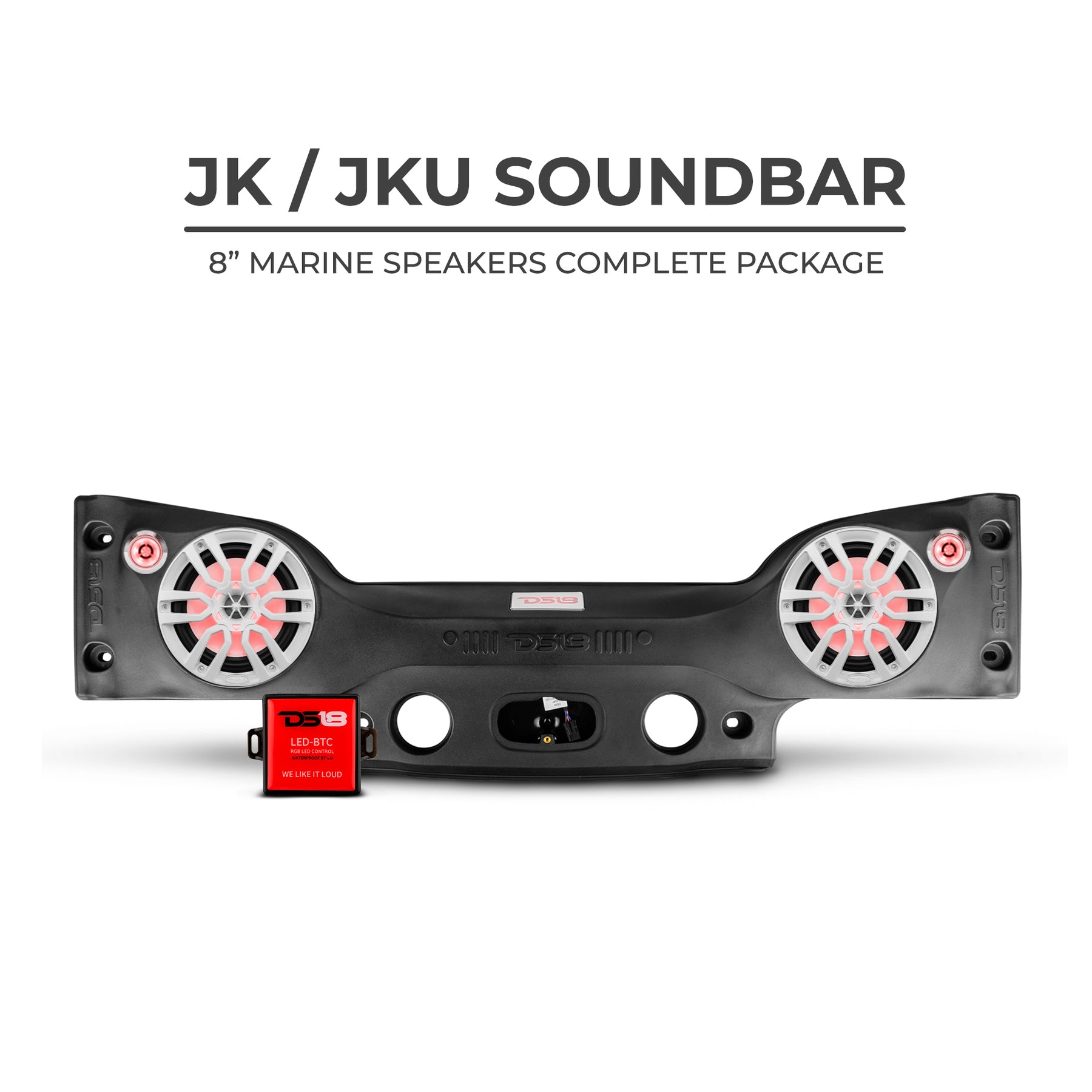 DS18 JKSBAR22LOADED Jeep JK/JKU Plug & Play Sound Bar Package