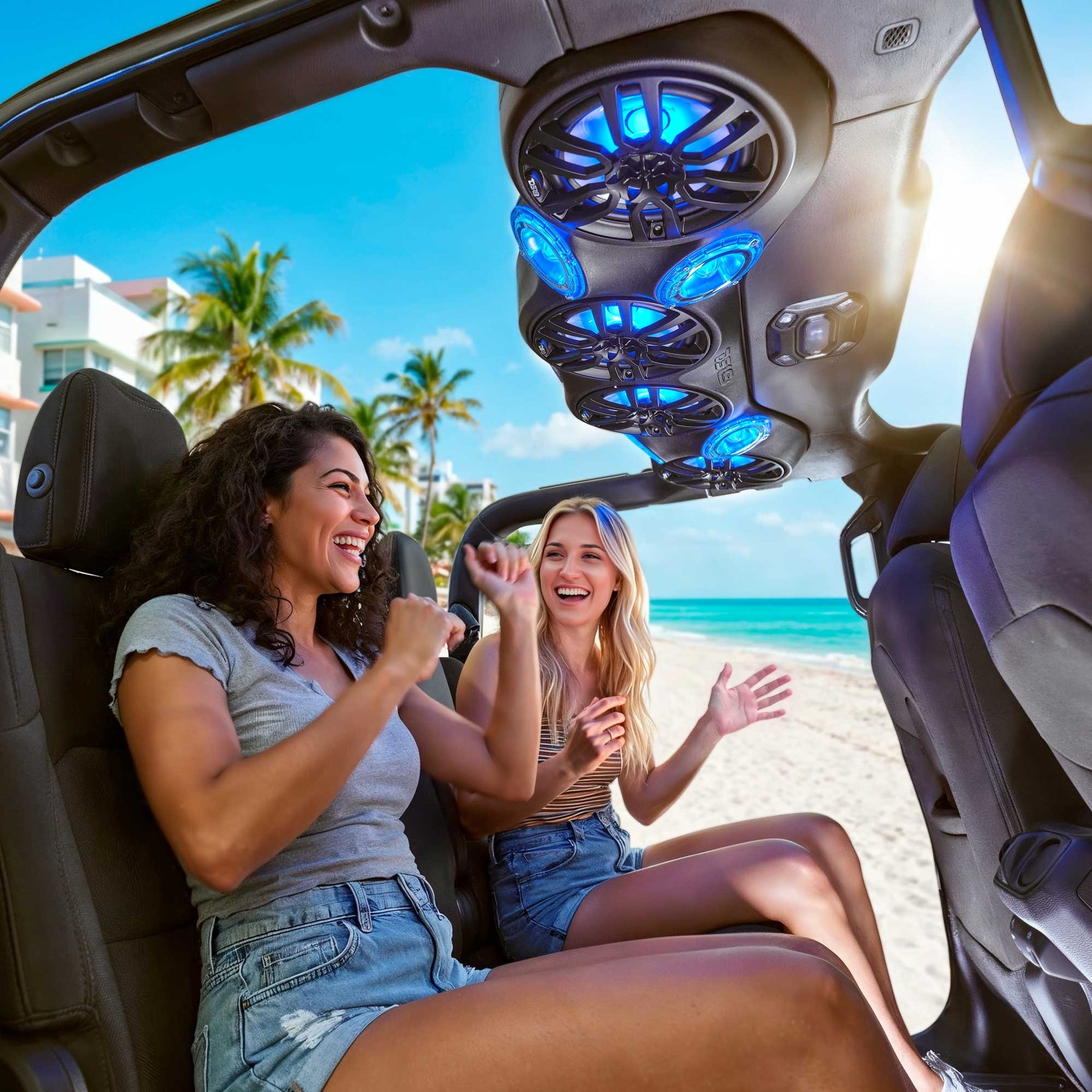 Jeep JL/JLU,JT Overhead Bar System Fits 4 X 8" Speakers (Not Included) and 4 X Tweeters PRO-TW4L and Harness Included