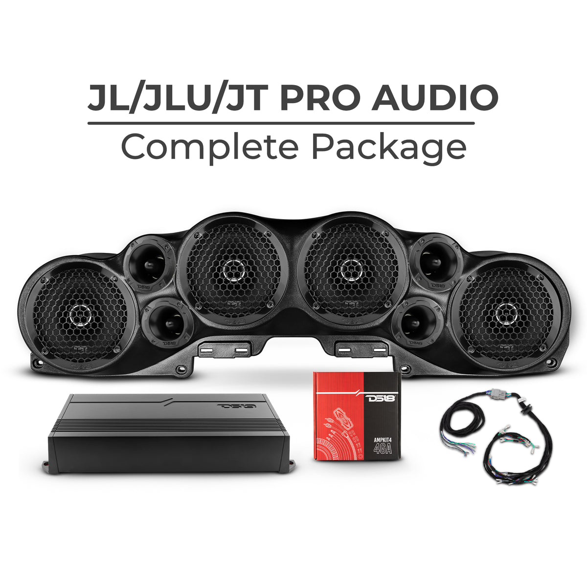 DS18 Jeep JL/JLU/JT Pro Audio Complete Sound Bar Package
