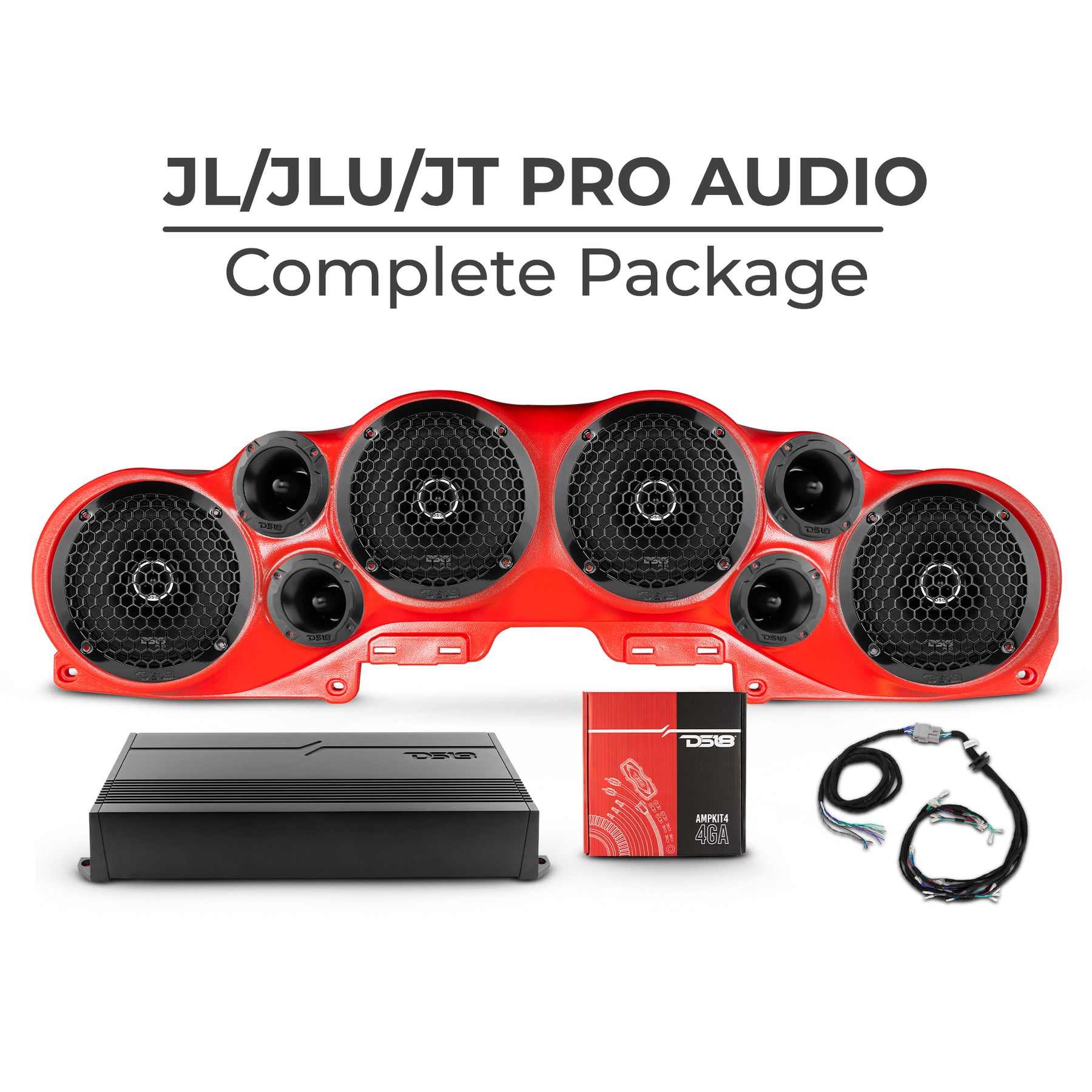 DS18 Jeep JL/JLU/JT Pro Audio Complete Sound Bar Package