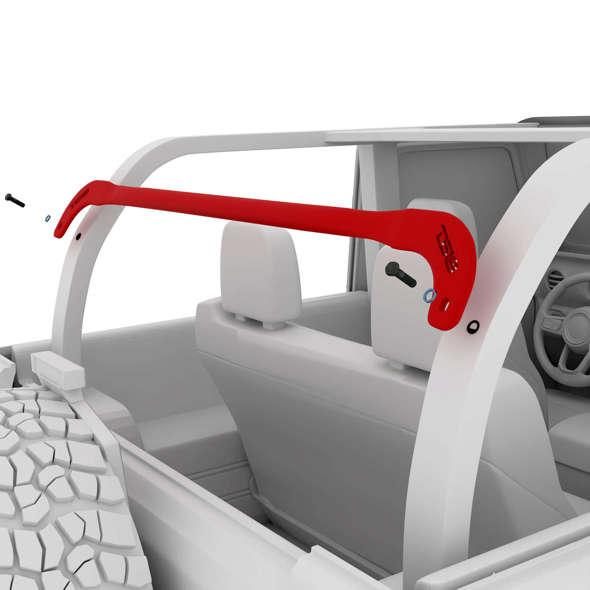Tubo de montaje para altavoces traseros de la capota blanda del Jeep JLU - Negro