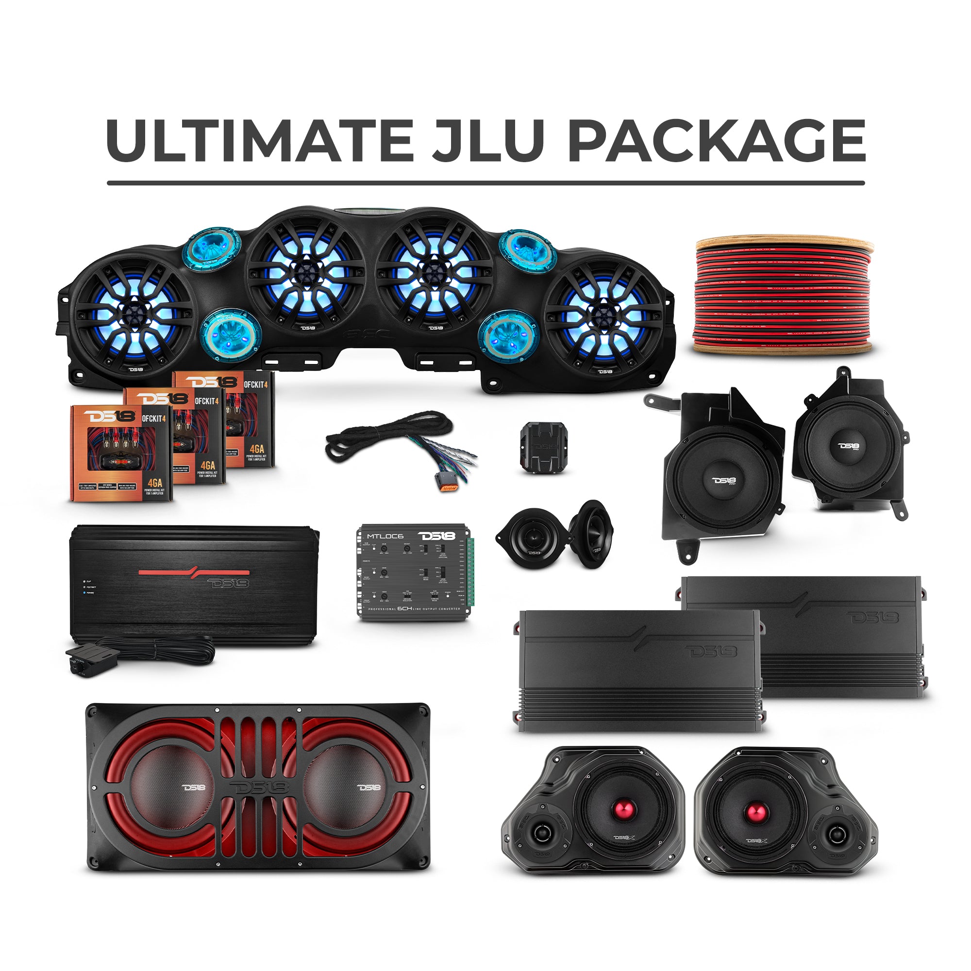Jeep JLU 2018–2023 Ultimate Package – Loaded Sound Bar, Door Panels, S
