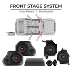Paquete Ultimate para Jeep JLU 2018–2023: incluye barra de sonido, paneles de puertas, subwoofers y amplificadores. 